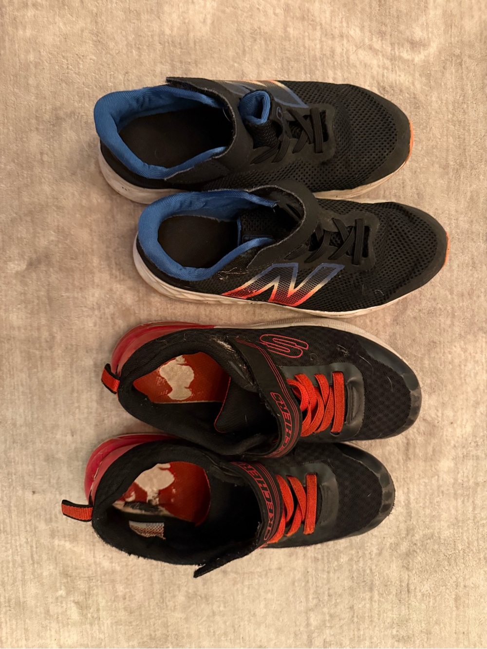 New Balance Kids Black & Blue Athletic Sneakers and Skechers Red and black shoes